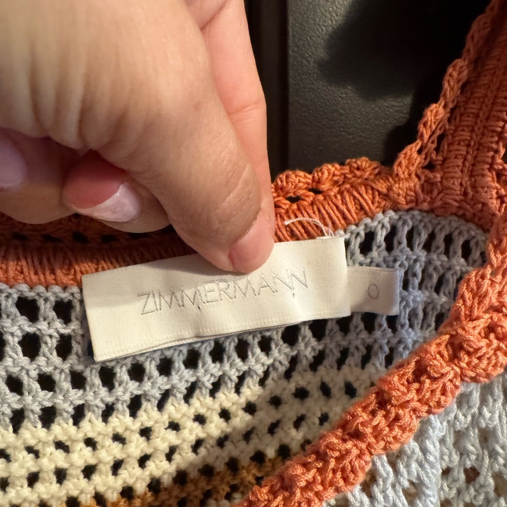 Zimmermann Crochet Top in Earthy Tones